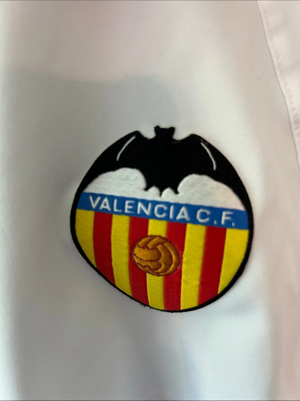 Spain Nike White Valencia CF Short Sleeve Soccer Jersey with Black Trim
